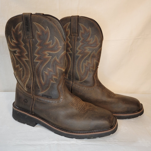 EUC! Wolverine Men's Rancher Square-Toe Steel-Toe Wellington Work Boots US 13 EW - Picture 4 of 10